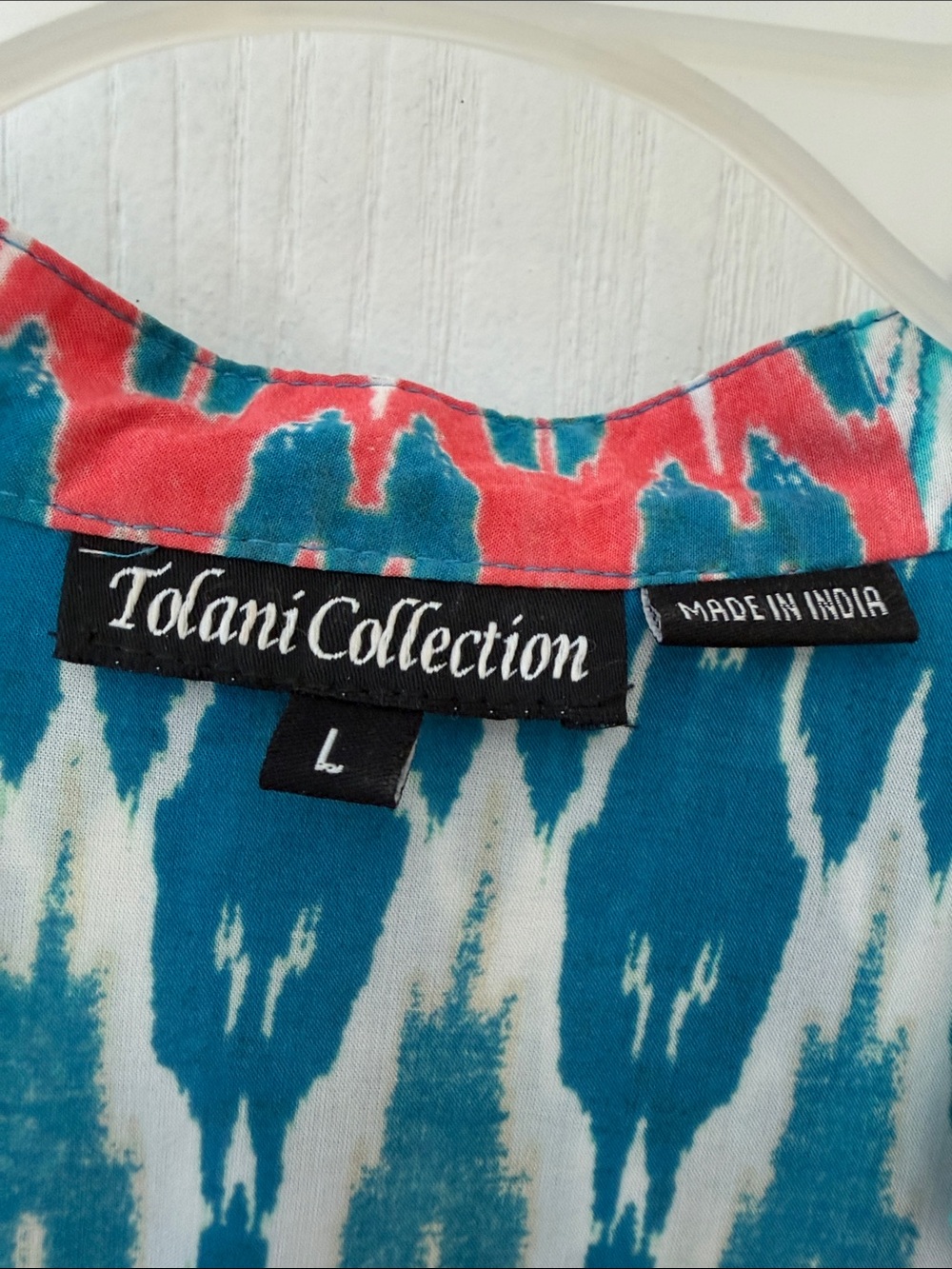 Tolani Turquoise Blue & Coral Patterned Midi Dress - Picture 6 of 12